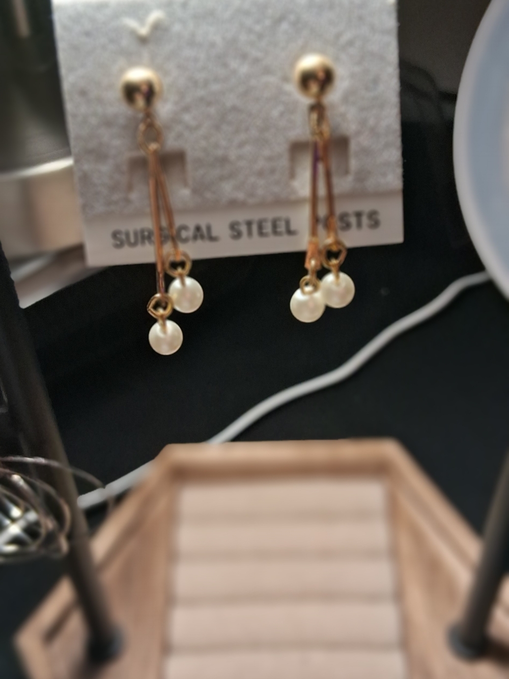 Gold-Tone Pearl Drop Earrings for Women